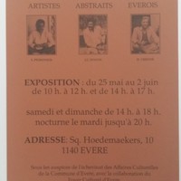 Affiche pour l'exposition "Exposition : artistes abstraits Everois" (Evere) du 25 mai au 2 juin